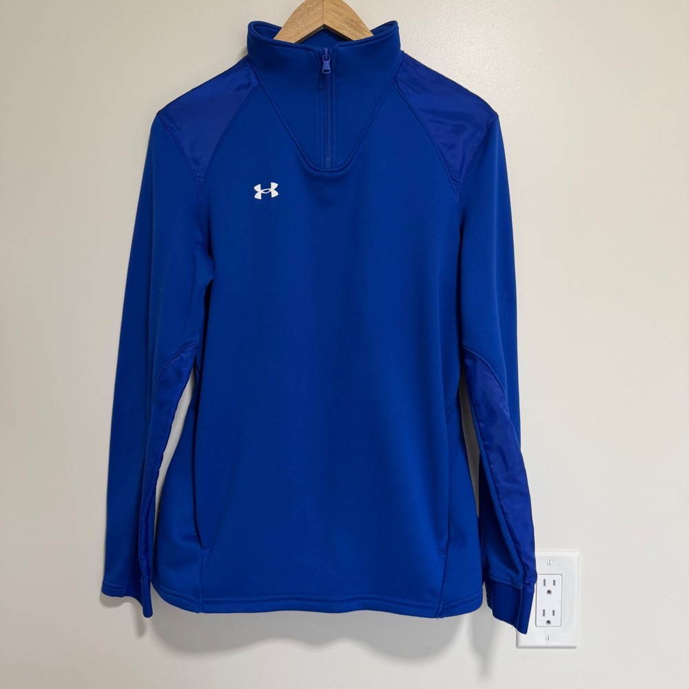 Under Armour Quarter Zip Pullover Royal Blue Womens Medium Activewear